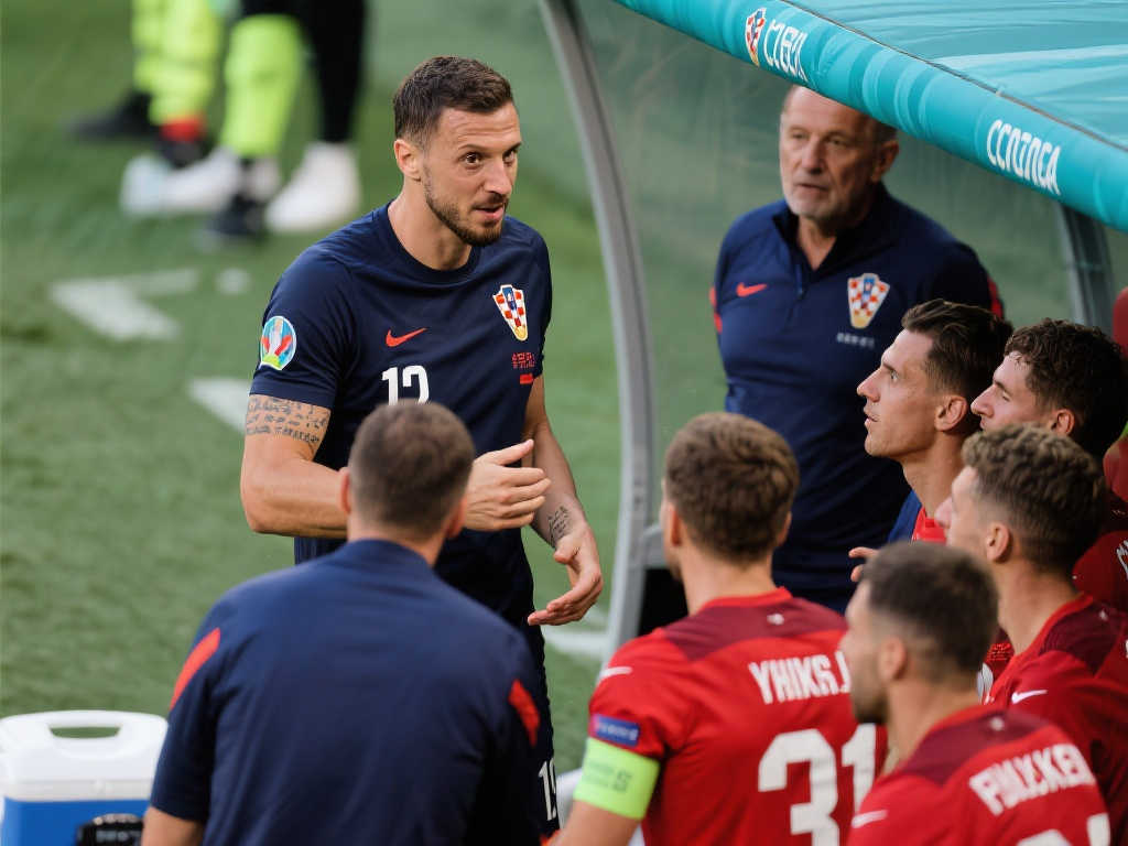 克罗地亚官方：佩里西奇带伤拄拐现身，赛前为球队加油助威关键战